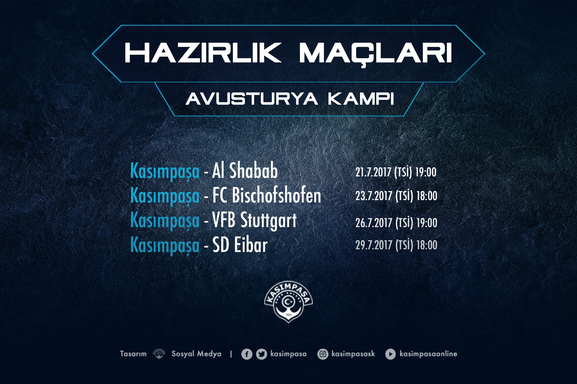 Avusturya kampı maç programı